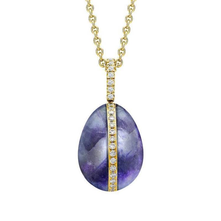 Faberge 18ct Yellow Gold Diamond Blue John Pendant Limited Edition - Yellow Gold