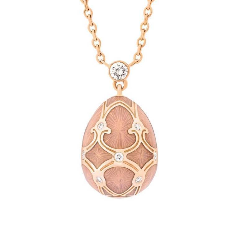 Faberge Palais Tsarskoye Selo 18ct Rose Gold Diamond Small Pendant - Rose Gold