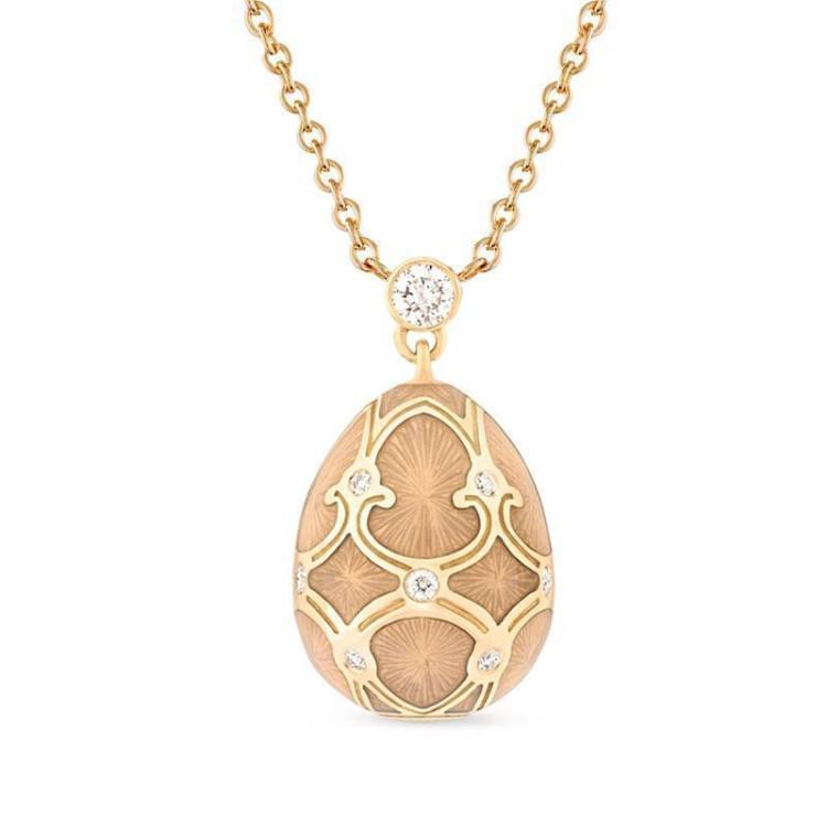 Faberge Palais Tsarskoye Selo 18ct Yellow Gold Diamond Small Pendant - Yellow Gold