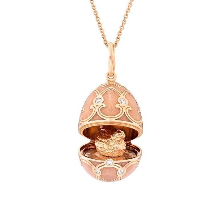Faberge Palais Tsarskoye Selo Rose Locket With Hen Surprise