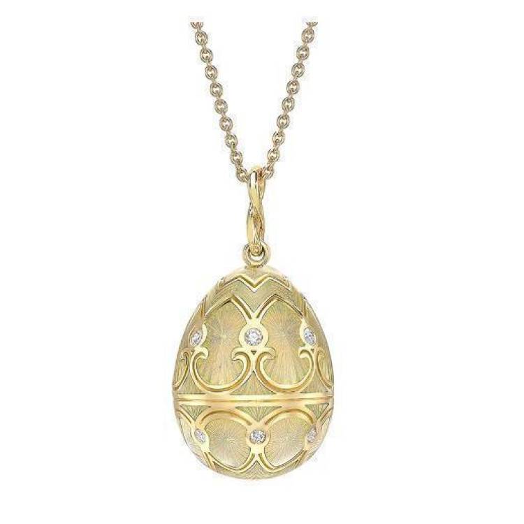 Faberge Palais Tsarskoye Selo Yellow Gold Diamond White Pendant - Yellow Gold
