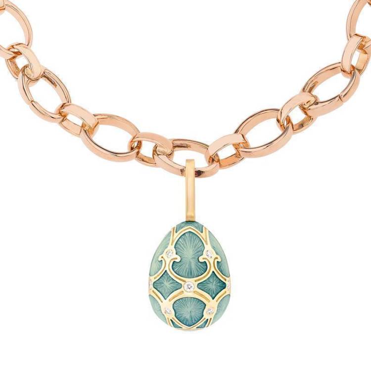 Faberge Palais Tsarskoye Selo Yellow Gold Turquoise Enamel Charm - Yellow Gold