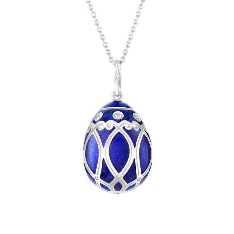 Faberge Palais Yelagin 18ct White Gold Diamond Royal Blue Pendant - White Gold