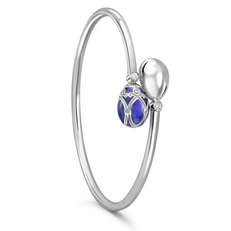 Faberge Palais Yelagin 18ct White Gold Royal Blue Crossover Bangle - Gold