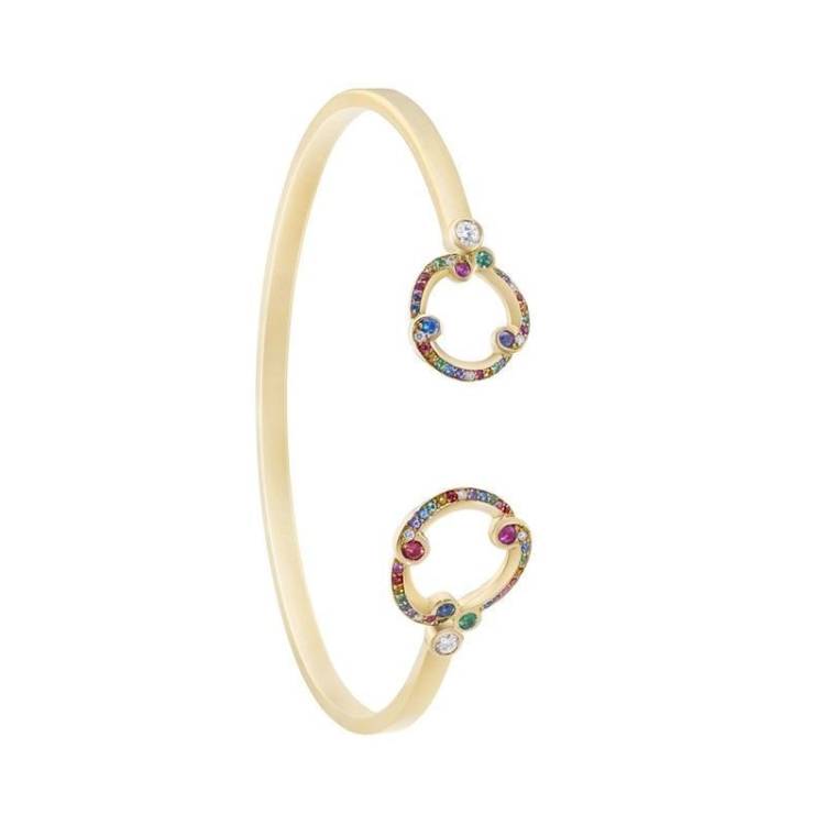 Faberge Rococo 18ct Yellow Gold Multi-Coloured Bangle