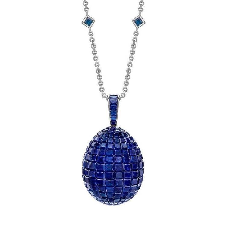 Faberge Treasures Mosaic Sapphire Pendant - Silver