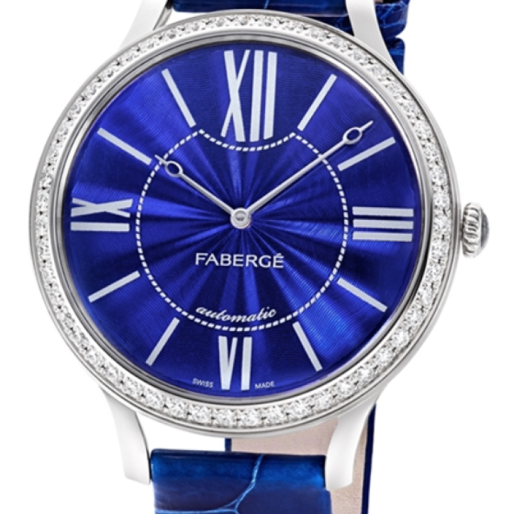 Faberge Watch Lady 18ct White Gold Blue Dial - Blue