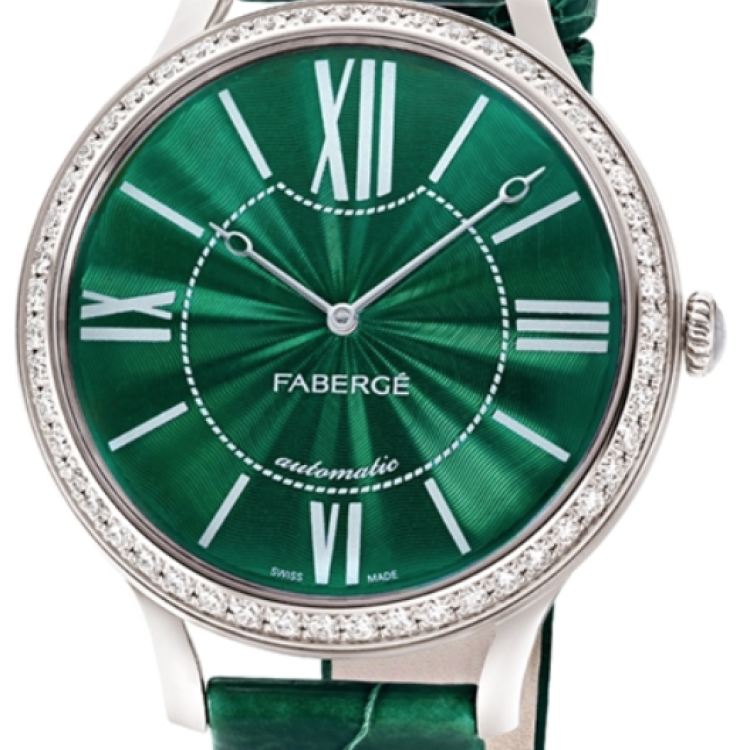 Faberge Watch Lady 18ct White Gold Green Dial - Green
