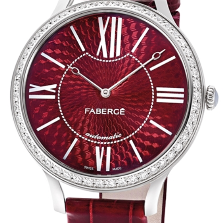 Faberge Watch Lady 18ct White Gold Red Dial - Red