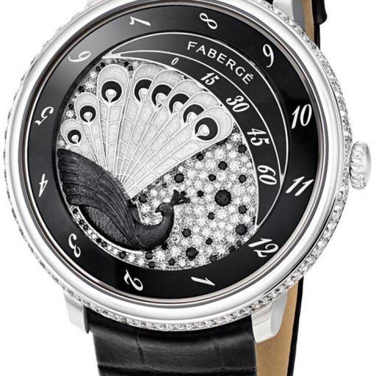 Faberge Watch Lady Compliquee Peacock Black Sapphire - Black