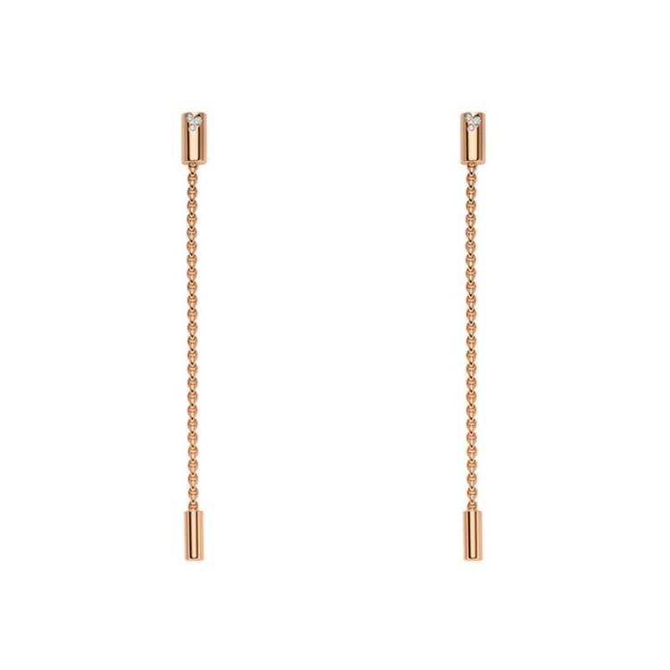 Fope Aria 18ct Rose Gold 0.09ct Diamond Pendant Earrings - Gold