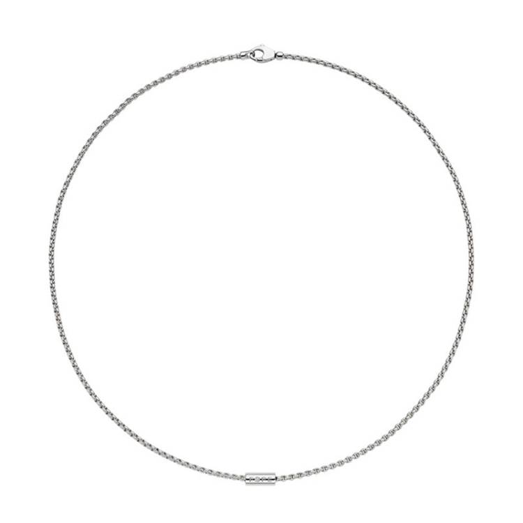 Fope Aria 18ct White Gold 0.02ct Diamond Necklace - 60cm