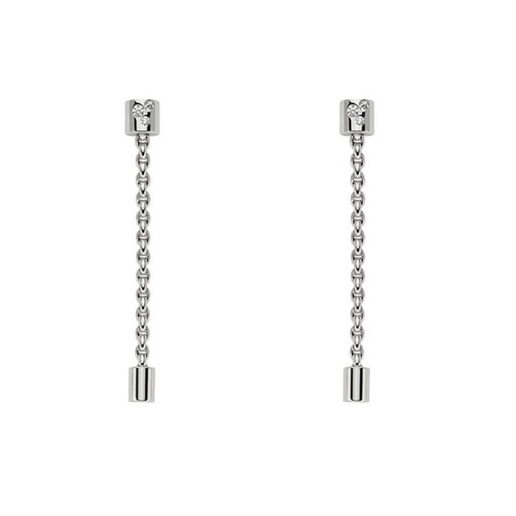 Fope Aria 18ct White Gold 0.09ct Diamond Pendant Earrings - Gold