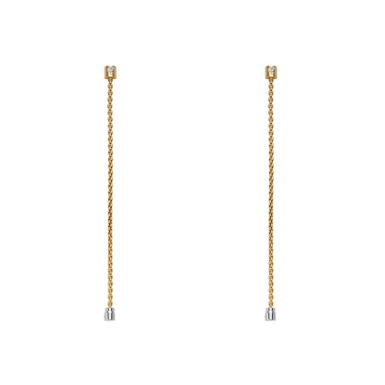 Fope Aria 18ct Yellow Gold 0.09ct Diamond Interchangable Earrings - Gold