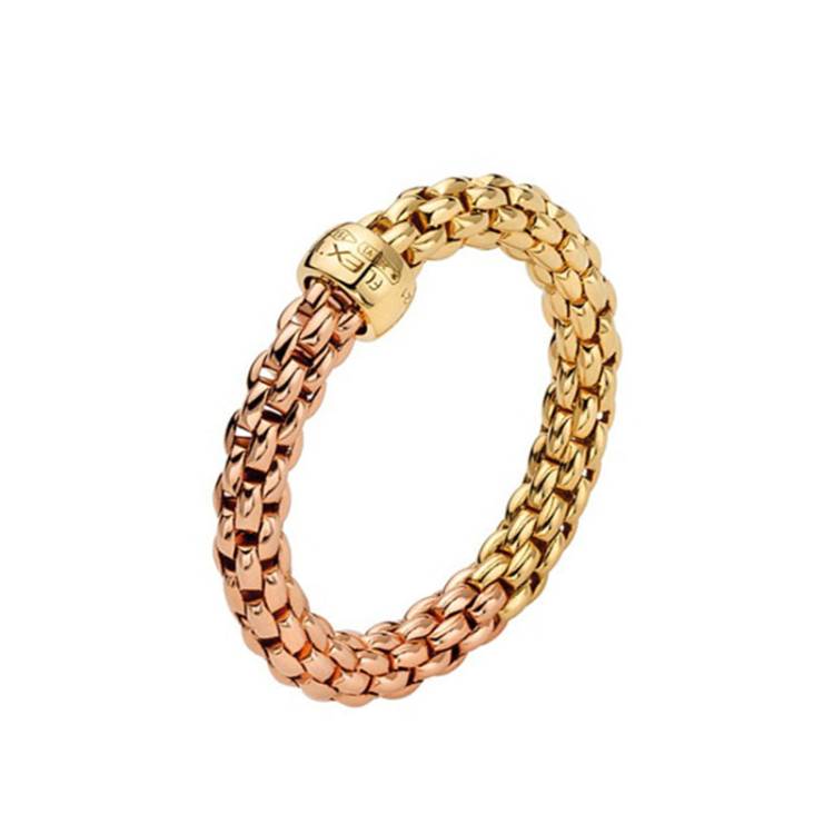Fope Essentials 18ct Rose and Yellow Gold Ring - S