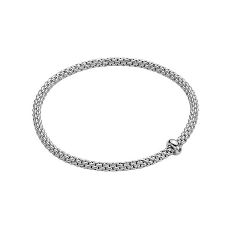 Fope Prima 18ct White Gold 0.01ct Black Diamond Flexible Bracelet - S