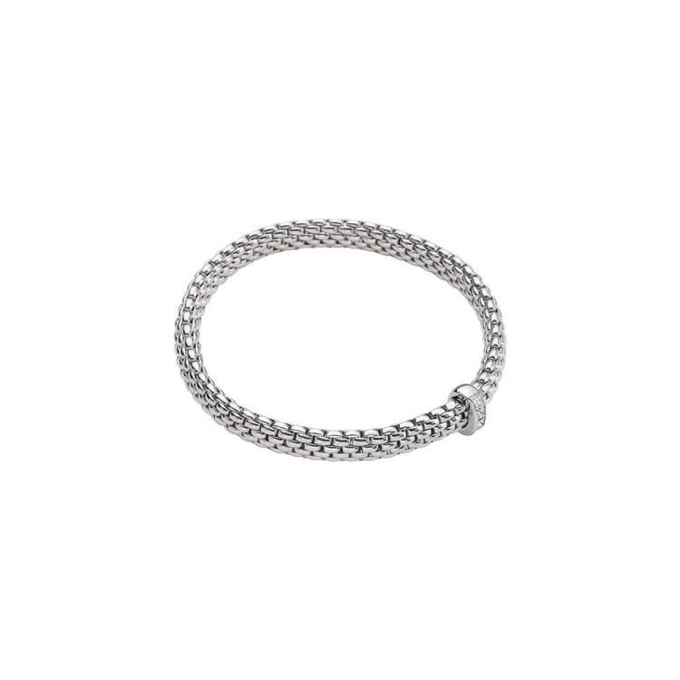 Fope Vendome 18ct White Gold 0.35ct Diamond Flexible Bracelet - L