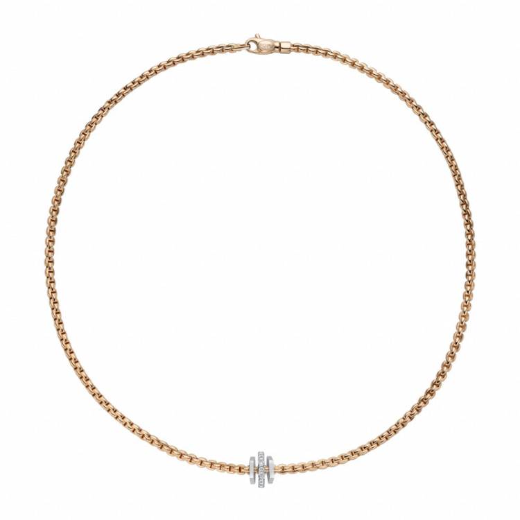 Fope Eka 18ct Rose Gold 0.15ct Diamond Necklace