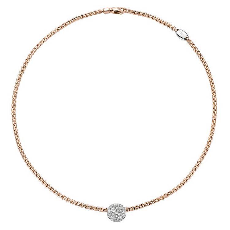 Fope Eka 18ct Rose Gold 0.45ct Diamond Necklace