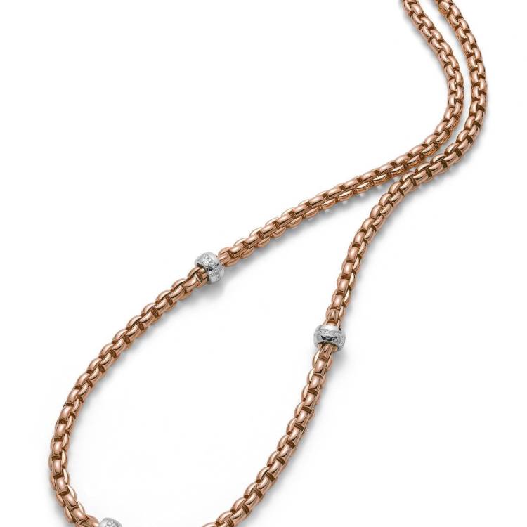 Fope Eka 18ct Rose Gold 0.53ct Diamond Necklace