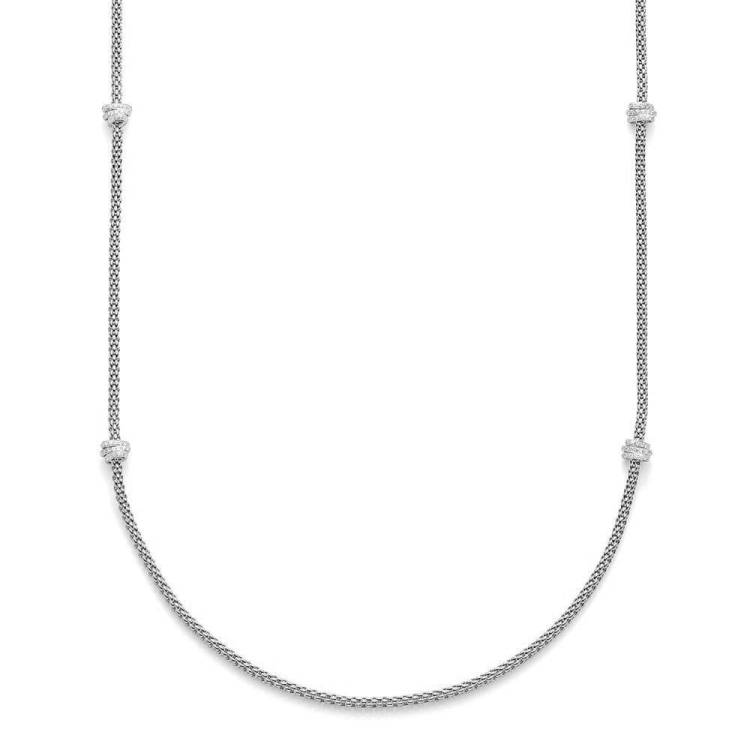 Fope Flex'It Prima 18ct White Gold 1.24ct Diamond 80cm Necklace