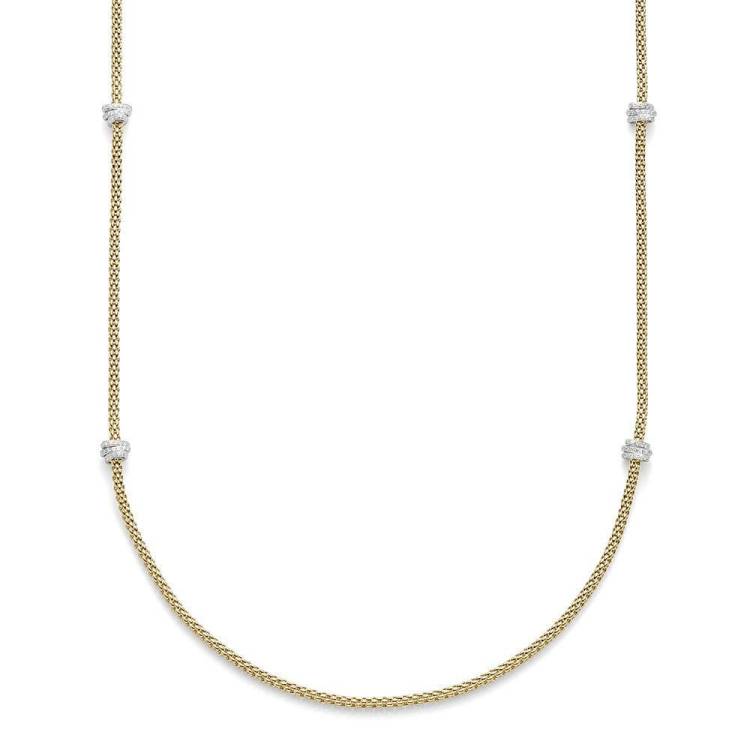 Fope Flex'It Prima 18ct Yellow Gold 1.24ct Diamond 80cm Necklace