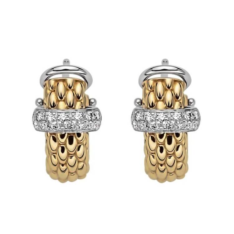 Fope Flex'It Vendome 18ct Yellow Gold 0.20ct Diamond Earrings