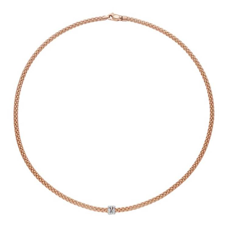 Fope Flex'it Prima 18ct Rose Gold 0.12ct Diamond Necklace