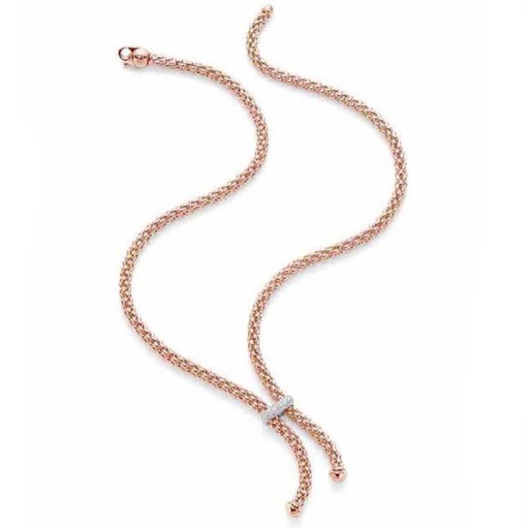 Fope Flex'it Solo 18ct Rose Gold 0.22ct Diamond Lariat Necklace