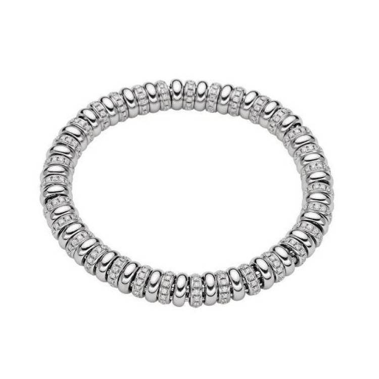 Fope Flex'it Solo 18ct White Gold 2.80ct Diamond Bracelet - L