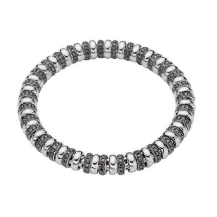 Fope Flex'it Solo 18ct White Gold 3.05ct Black Diamond Bracelet - S