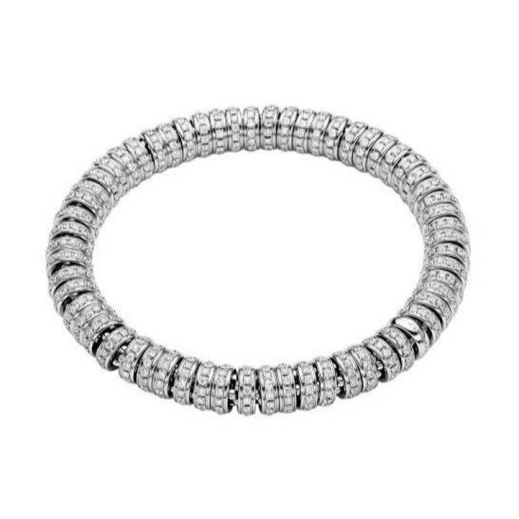 Fope Flex'it Solo 18ct White Gold 5.51ct Diamond Bracelet - XS