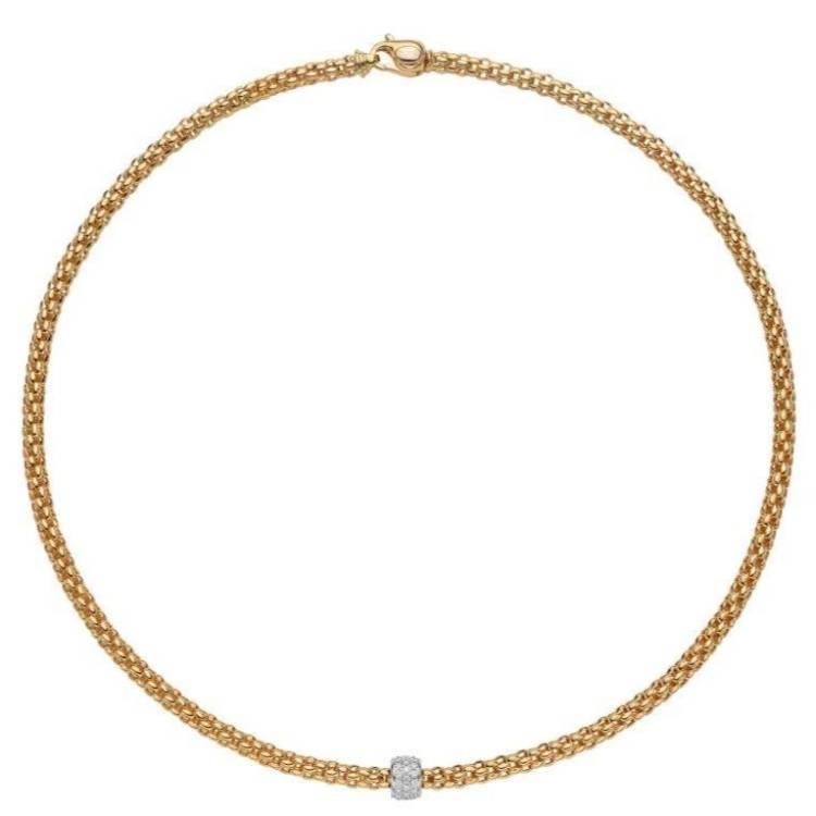 Fope Flex'it Solo 18ct Yellow Gold 0.29ct Diamond Necklace