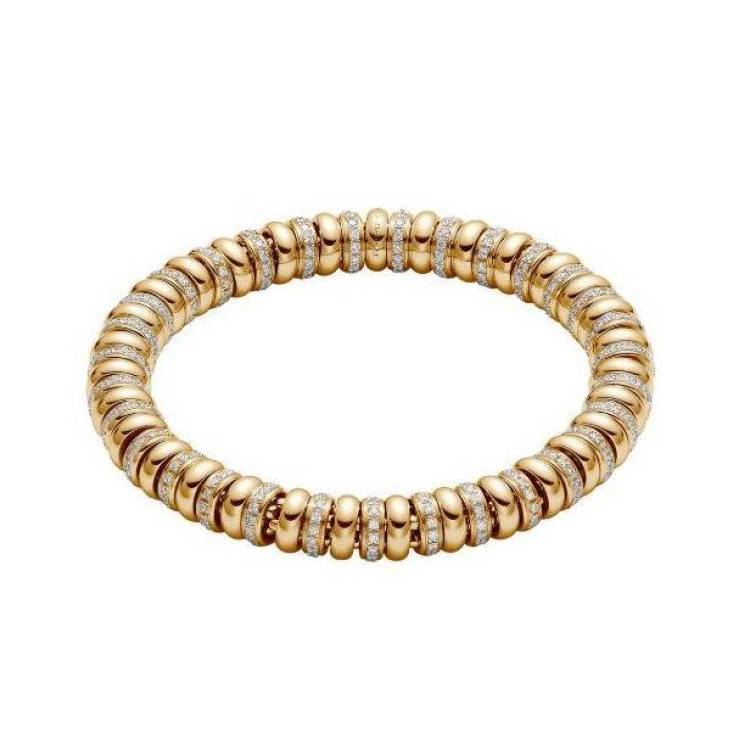 Fope Flex'it Solo 18ct Yellow Gold 2.80ct Diamond Bracelet - M