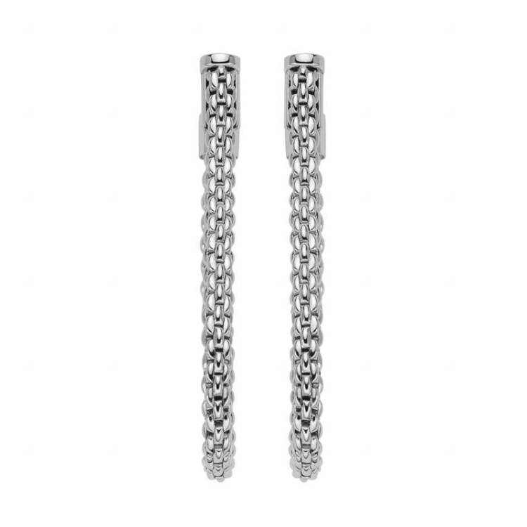 Fope Flexit Essentials 18ct White Gold Medium Mesh Chain Earrings