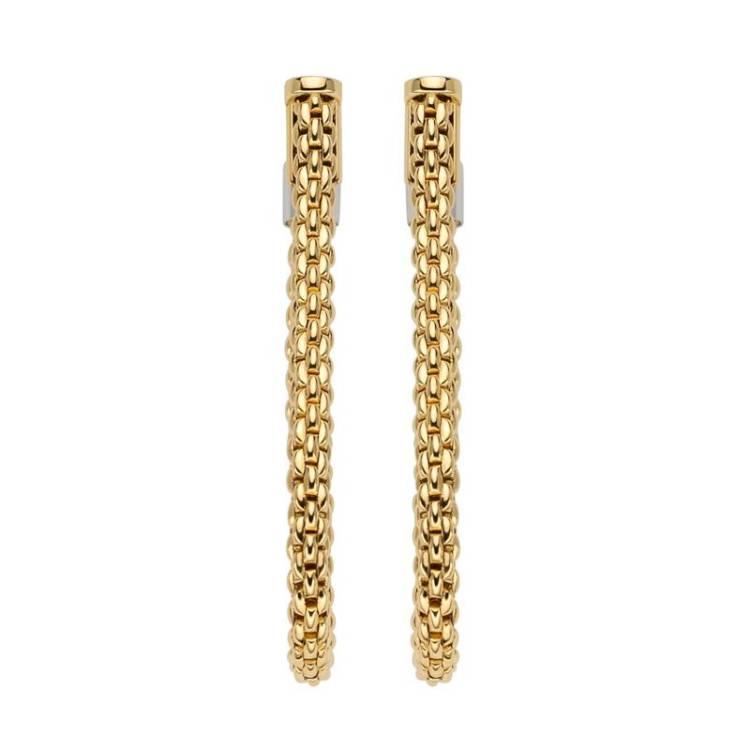 Fope Flexit Essentials 18ct Yellow Gold Medium Mesh Chain Earrings