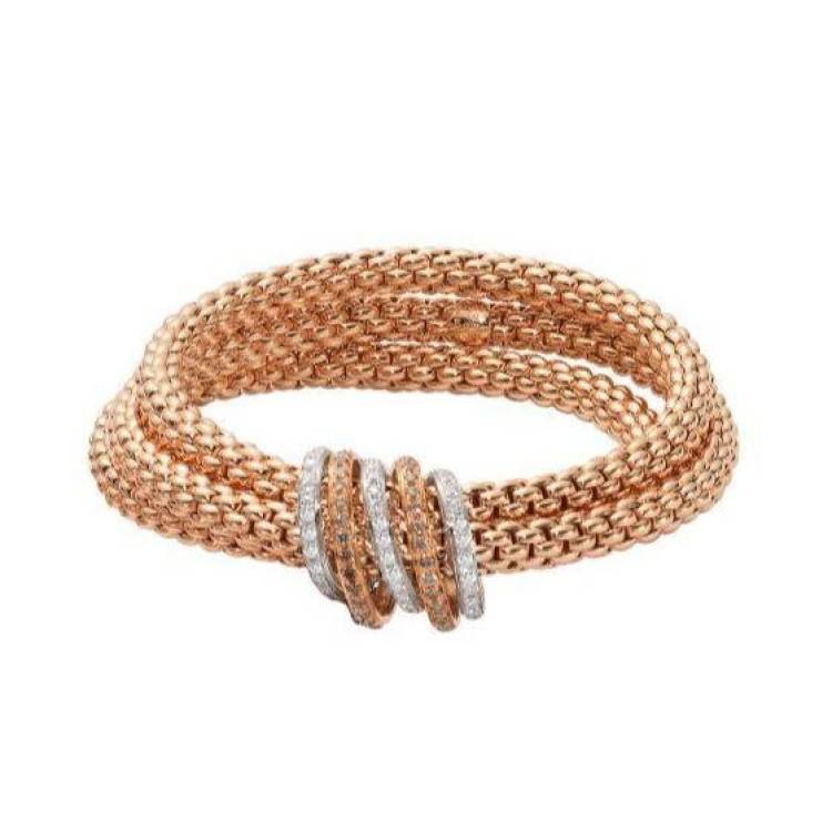 Fope MiaLuce 18ct Rose Gold 1.20ct Brown Diamond Bracelet - L