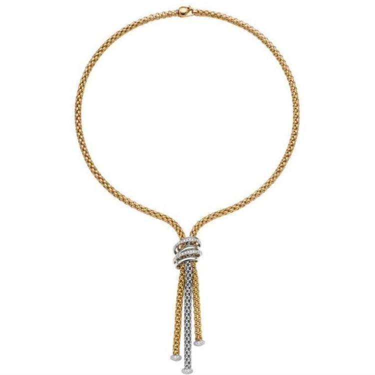 Fope MiaLuce 18ct Yellow Gold 0.97ct Diamond Lariat Necklace