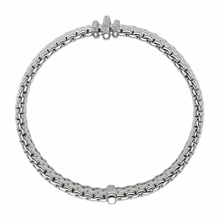 Fope Panorama 18ct White Gold 0.23ct Diamond Rondelle Bracelet - XS