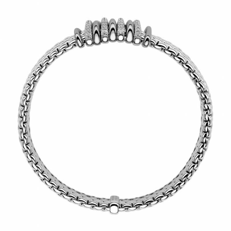 Fope Panorama 18ct White Gold 0.30ct Diamond Rondelle Bracelet - XL
