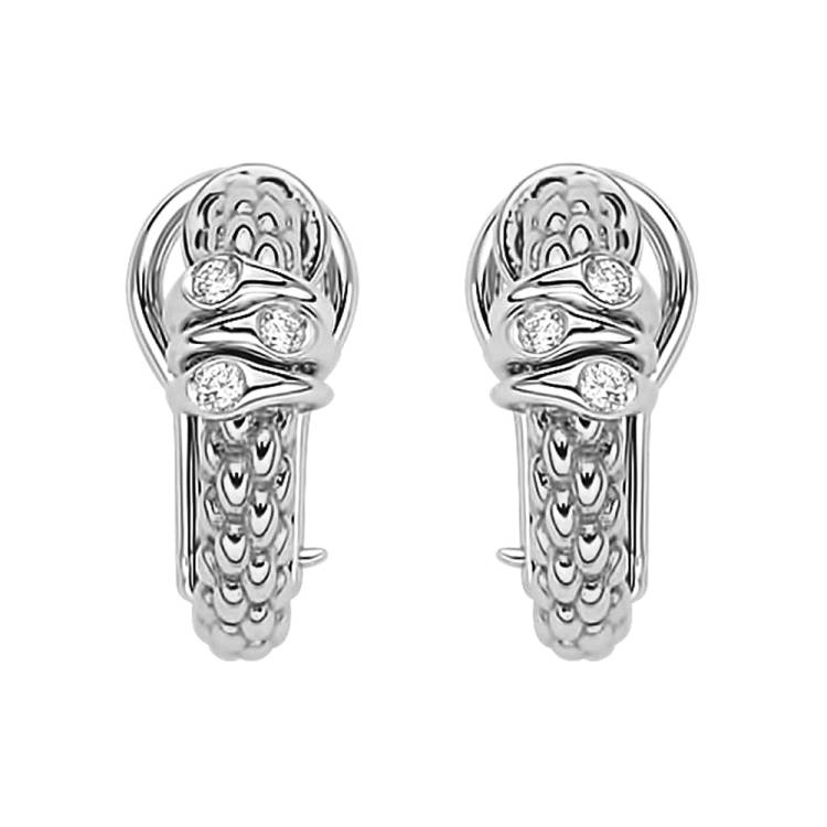 Fope Prima 18ct White Gold 0.08ct Diamond Earrings