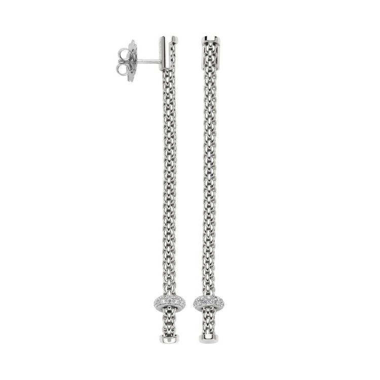Fope Prima 18ct White Gold 0.36ct Diamond Drop Earrings
