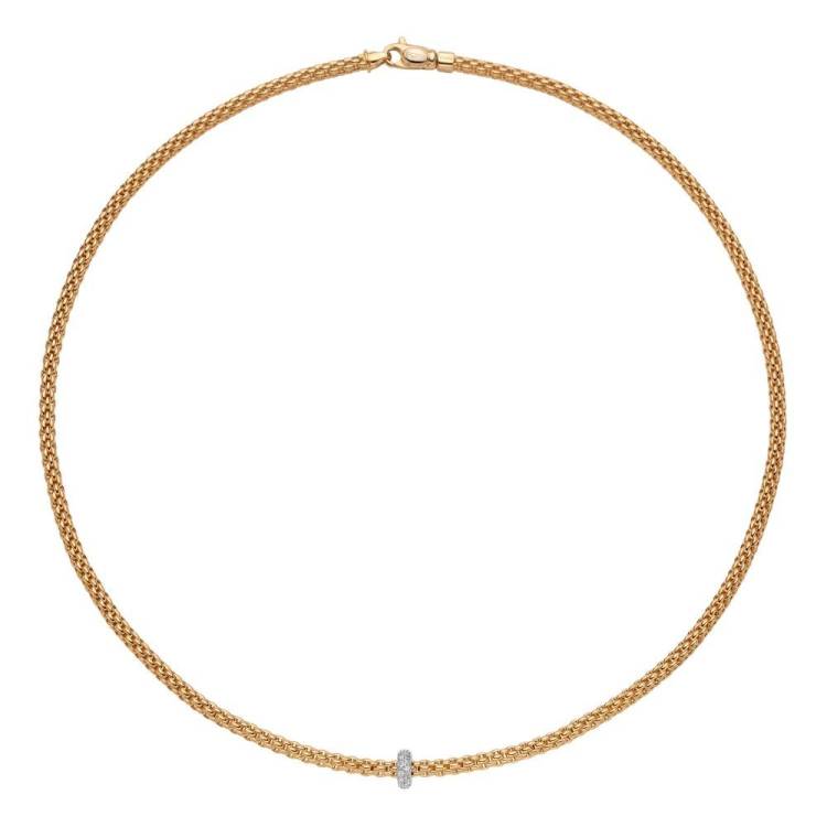 Fope Prima 18ct Yellow Gold 0.18ct Diamond Necklace
