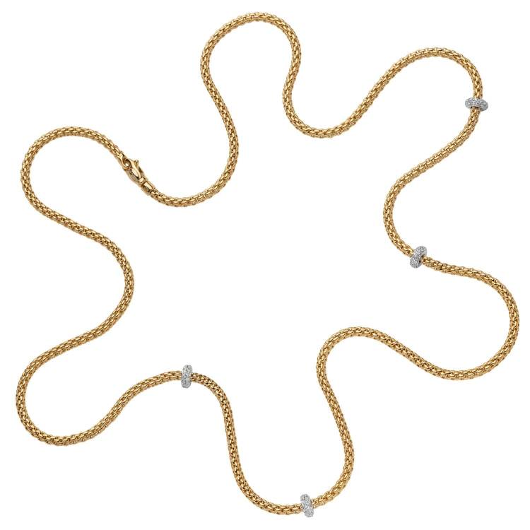 Fope Prima 18ct Yellow Gold 0.72ct Diamond Long Necklace