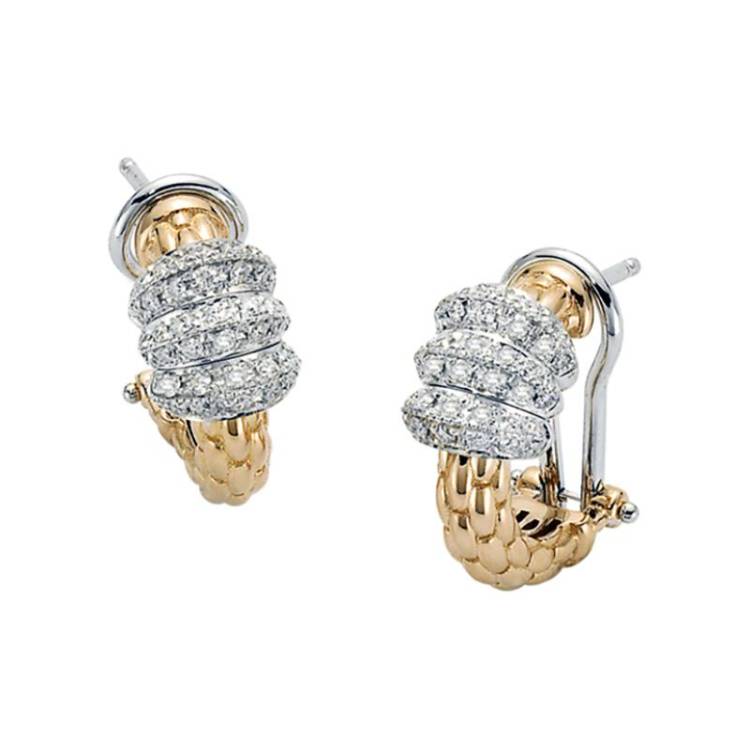 Fope Solo 18ct Yellow Gold 0.61ct Diamond Hoop Earrings