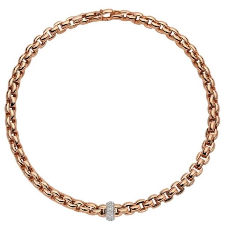 Fope Eka 18ct Rose Gold 0.58ct Diamond Necklace