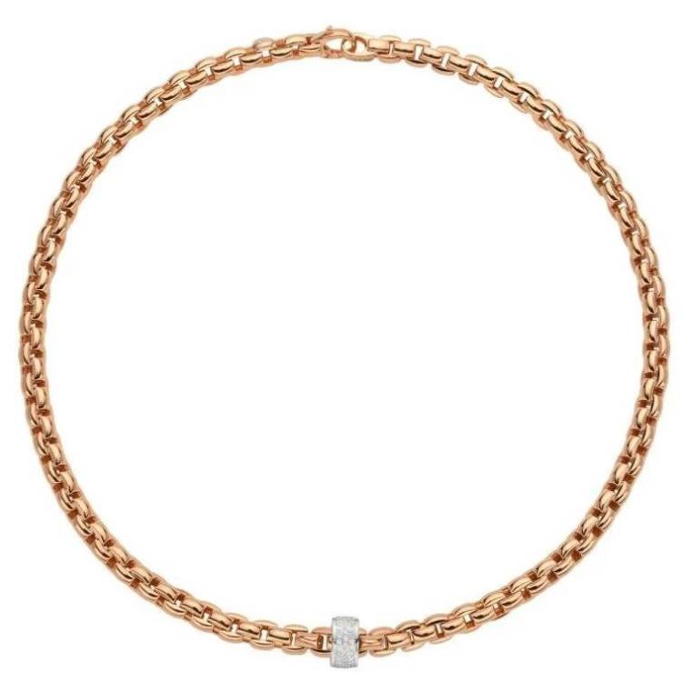 Fope Eka 18ct Rose Gold 0.63ct Diamond Necklace