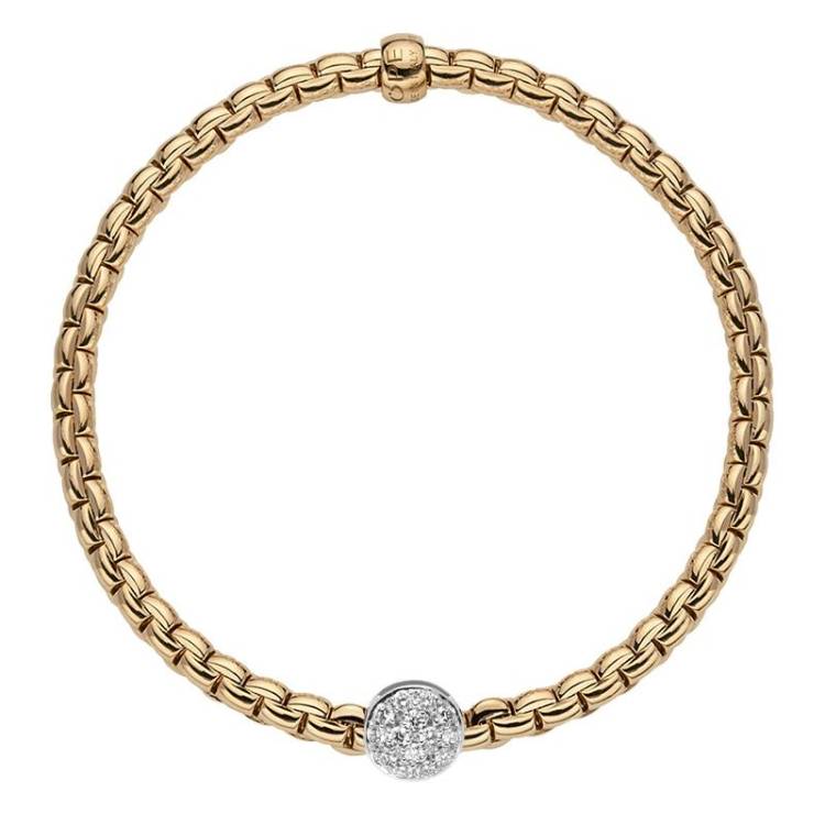 Fope Eka Tiny 18ct Rose Gold 0.22ct Diamond Bracelet - XL