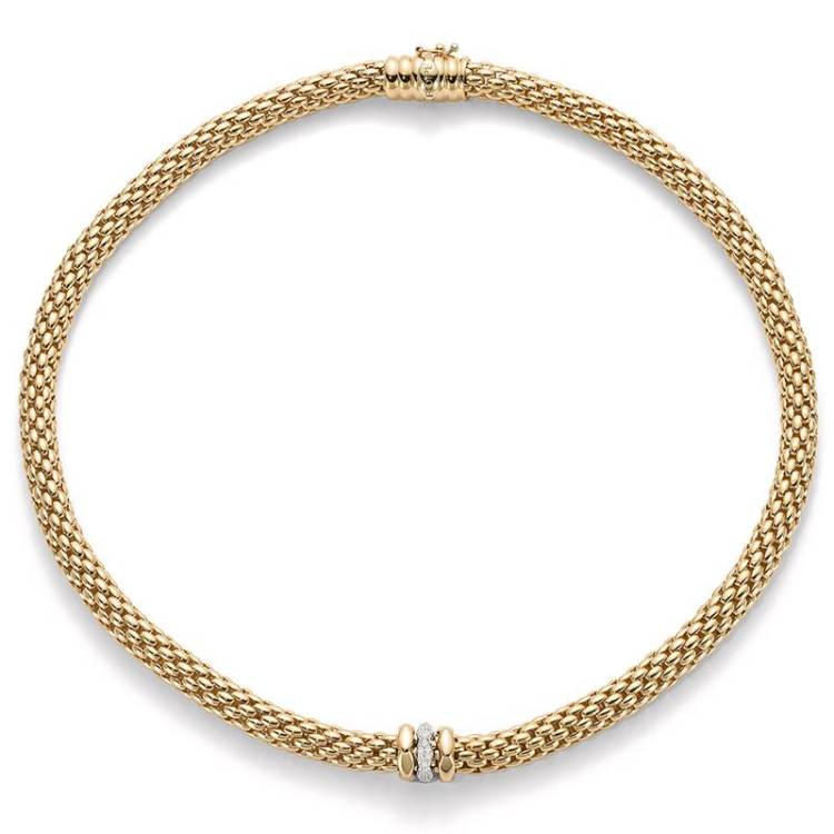 Fope Flex'It Love Nest 18ct Yellow Gold Diamond Necklace