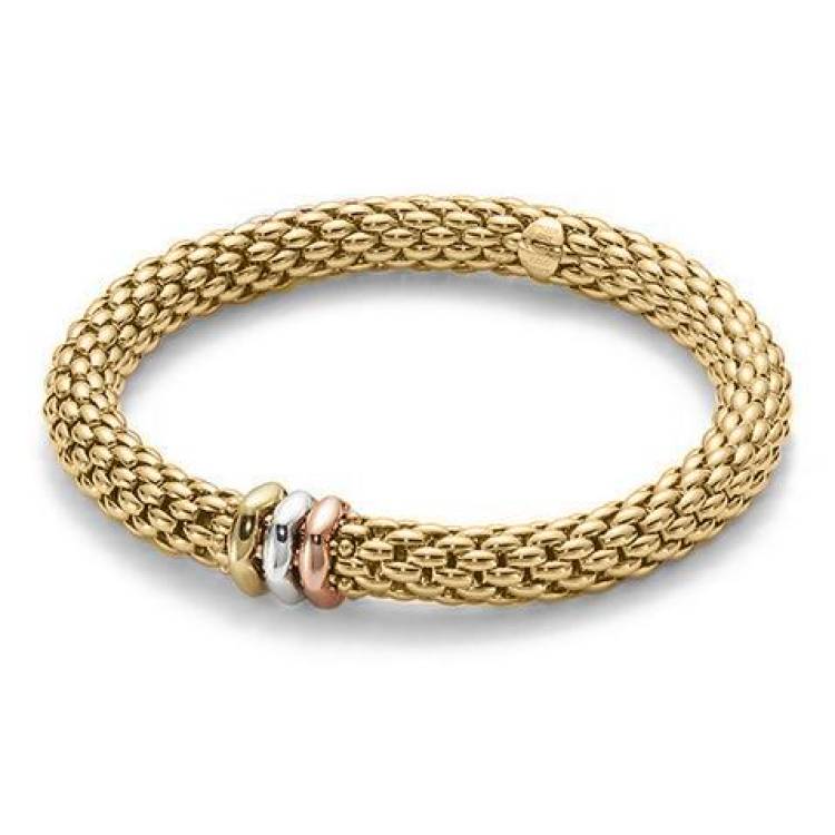 Fope Flex'It Love Nest 18ct Yellow Gold Bracelet - S